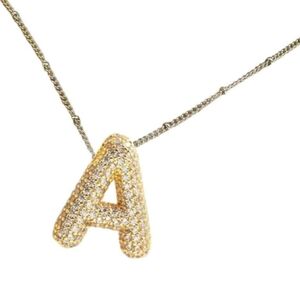 Bubble Letter Gold Necklace